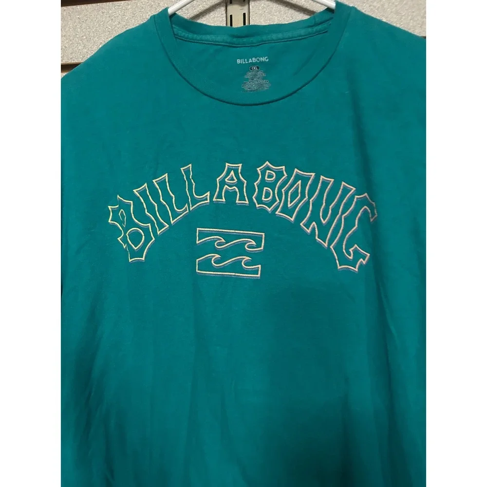 Billabong Mens 1XL Teal Green Graphic Logo Short Sleeve Crew Neck T-Shirt